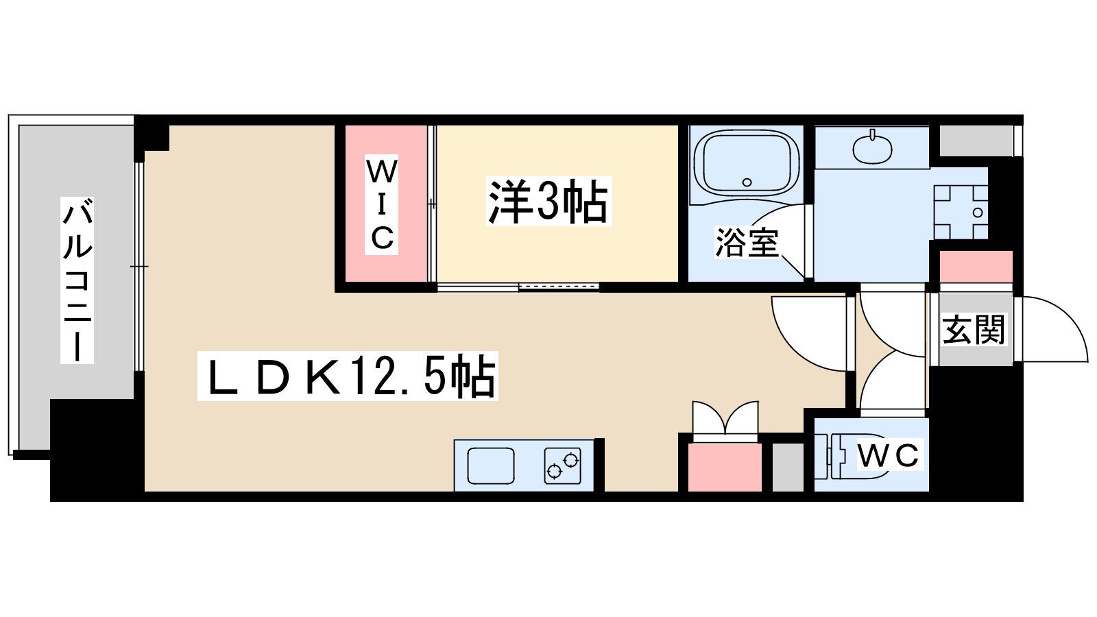 コンフォリア・リヴ東梅田(1LDK/8階)の間取り写真