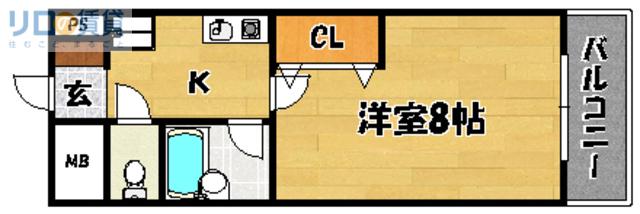 CASA SHINWA(1K/3階)の間取り写真