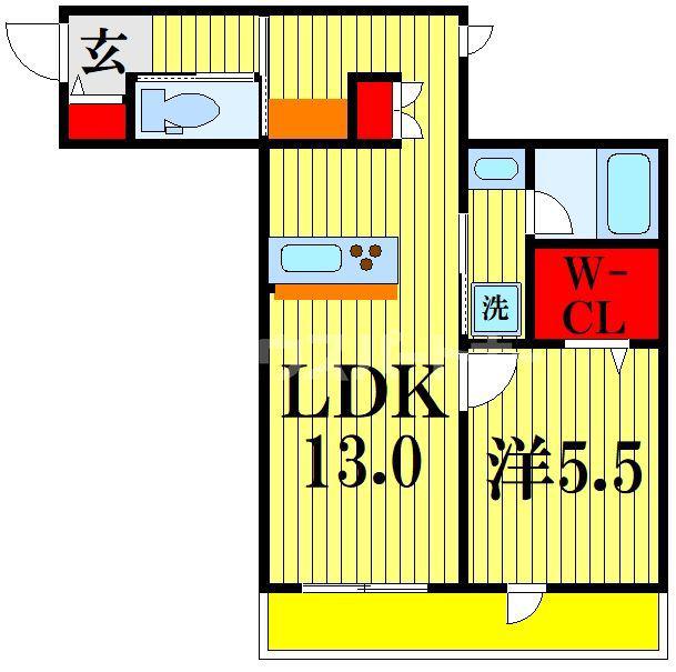 WISTERIA NISHIARAI(1LDK/3階)の間取り写真