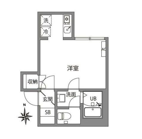 アネックスお花茶屋(ワンルーム/1階)の間取り写真