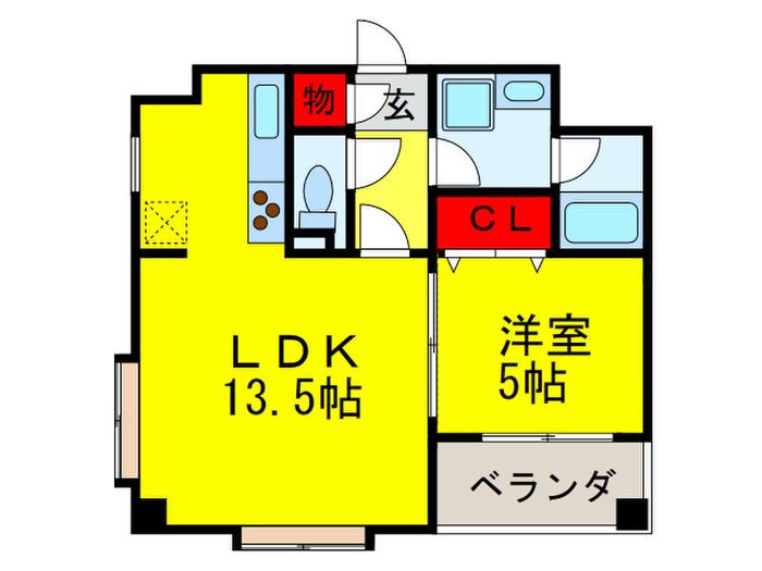 YSARK堺東(1LDK/2階)の間取り写真
