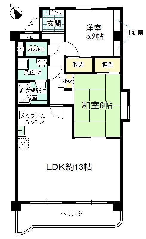 グランパスマーサ(3LDK/4階)の間取り写真
