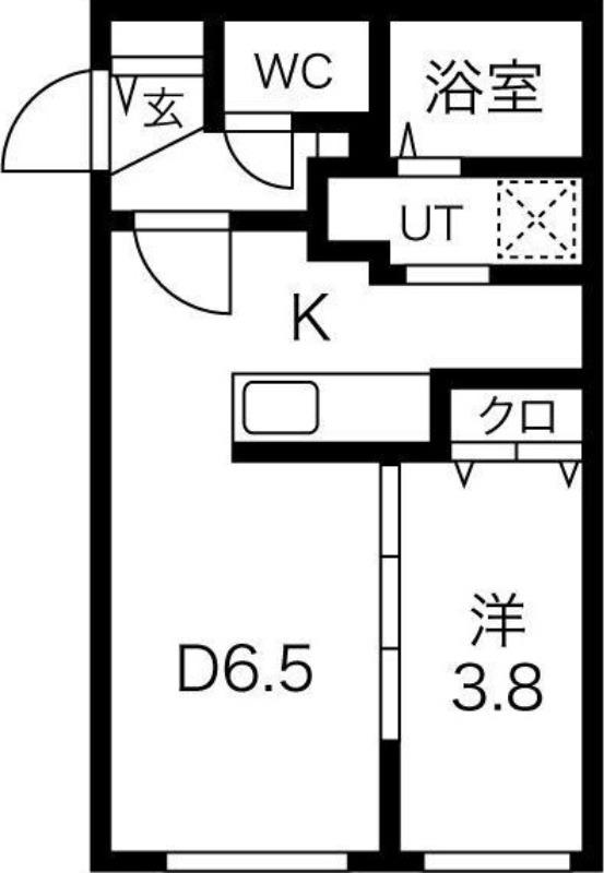 地下鉄東豊線 東区役所前駅 徒歩4分 4階建 築2年(1LDK/3階)の間取り写真