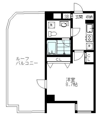 モントベルク烏山(1K/4階)の間取り写真
