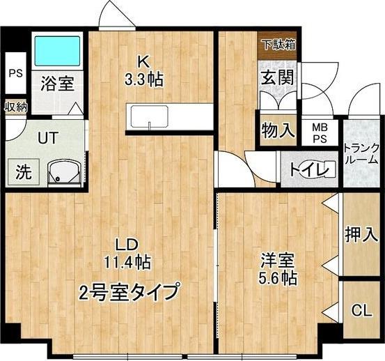発寒サーティスI番館(1LDK/2階)の間取り写真