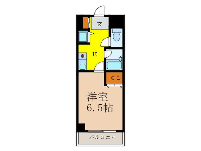 美穂ヶ丘阪田ハイツ(1K/7階)の間取り写真