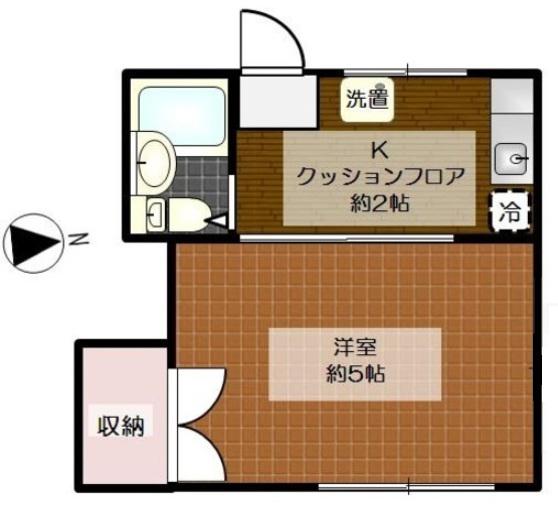 マーメイドはうす(1K/2階)の間取り写真