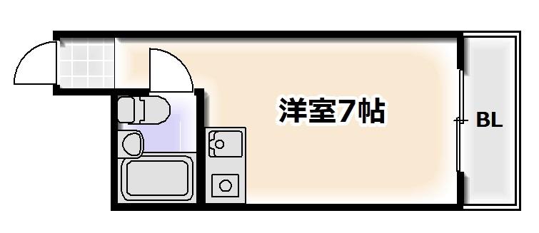 ラパンジール大国4(ワンルーム/4階)の間取り写真
