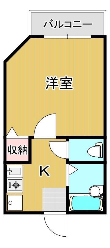 メガポートハウス(1K/2階)の間取り写真