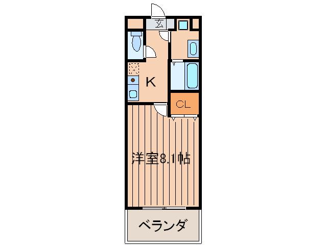 RECESS COURT2(1K/1階)の間取り写真