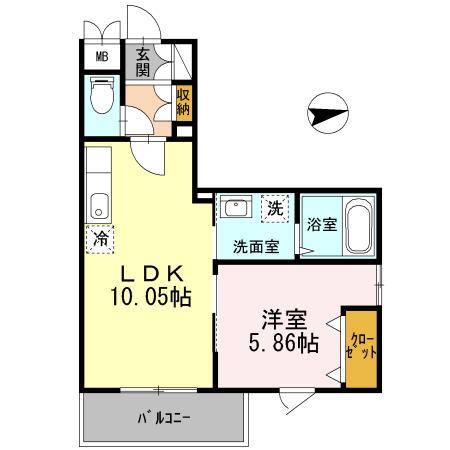 ナチュール浜田山(1LDK/3階)の間取り写真