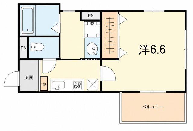 S APT.王居殿III(1K/1階)の間取り写真
