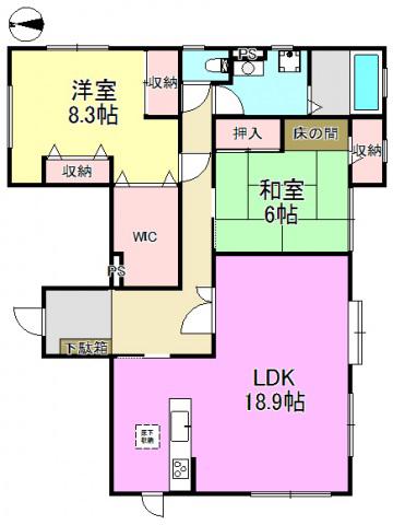 フォレスト(2LDK/1階)の間取り写真