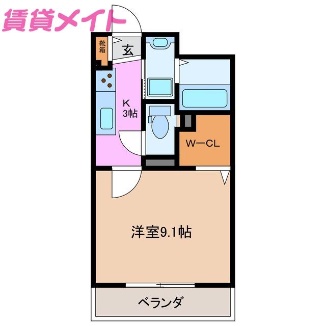 BIJOUX(1K/1階)の間取り写真