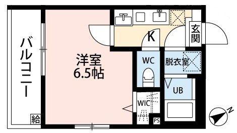 プレジール小手指(1K/3階)の間取り写真