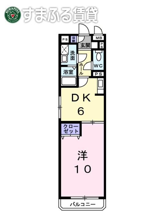 ハーバーサイド鳥羽(1DK/2階)の間取り写真