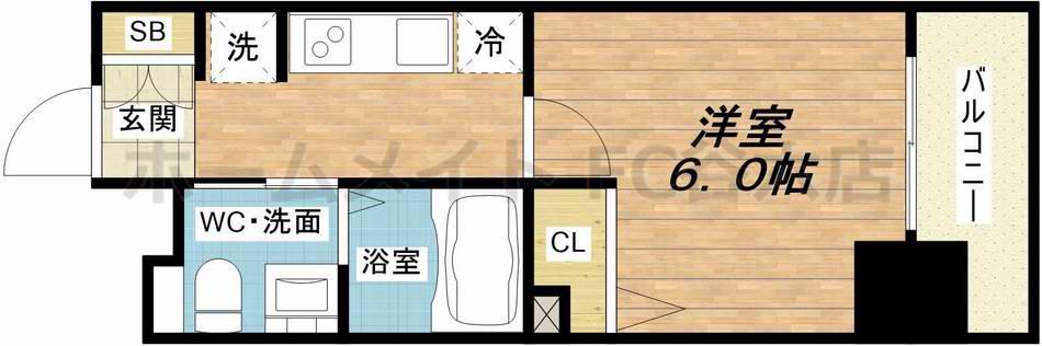 エステムプラザ大手前エヴァース(1K/8階)の間取り写真