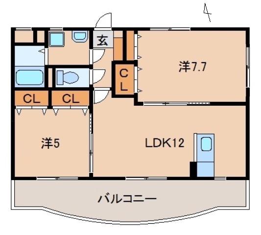 ユーミーSKII(2LDK/3階)の間取り写真