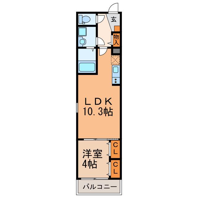 ジーメゾン春日井弥生町(1LDK/3階)の間取り写真