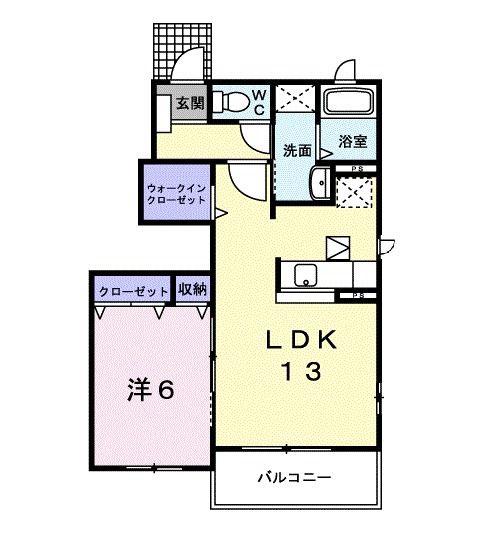 セレーノII(1LDK/1階)の間取り写真