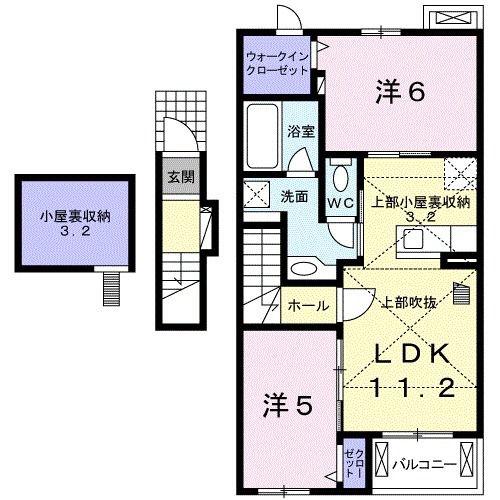 シンフォニー(2LDK/2階)の間取り写真