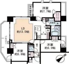 オープンレジデンシア小石川三丁目(3LDK/7階)の間取り写真