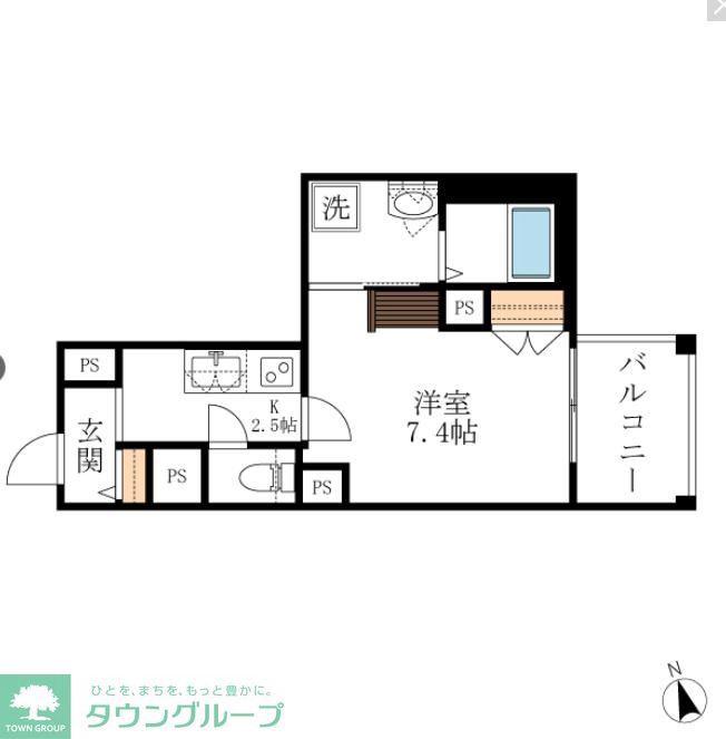へーベルビルズ元住吉(1K/2階)の間取り写真
