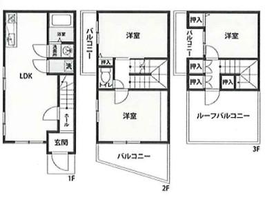 シティパーク駒場(3LDK/1階)の間取り写真