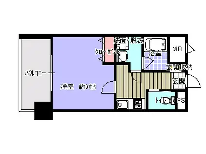 ROYALHOUSE猪ノ坂(1K/2階)の間取り写真