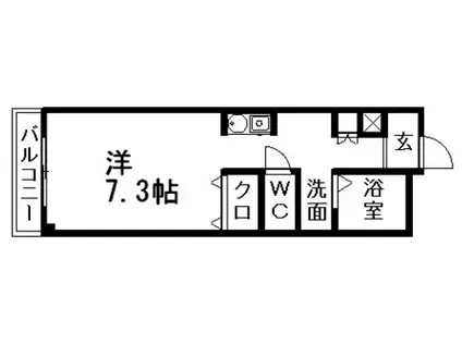 ハイツばしゃみち(1K/3階)の間取り写真