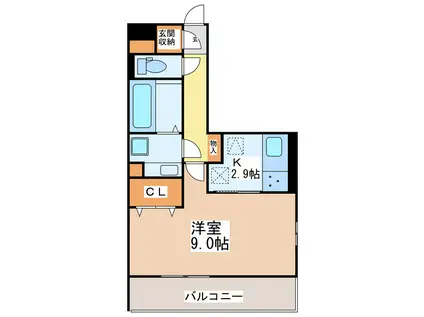 ファグタル(1K/1階)の間取り写真