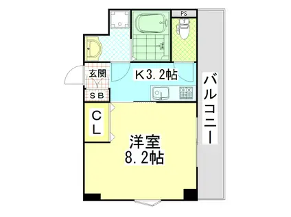 ルミエール八尾駅前(1K/3階)の間取り写真