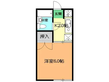 ラモーヌ南行徳(1K/1階)の間取り写真