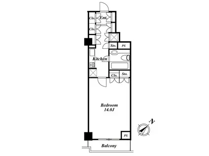 KDX代官山レジデンス(1K/3階)の間取り写真