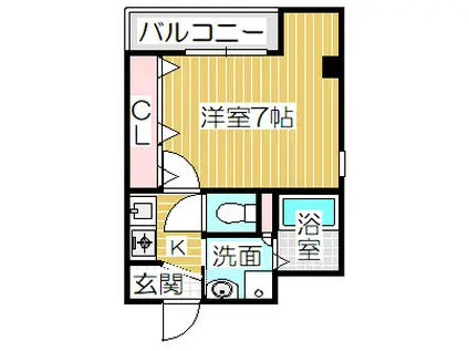 イシダビル(1K/3階)の間取り写真