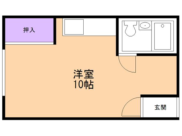 ハイツグリーン(ワンルーム/2階)の間取り写真
