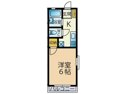 シャンポール青葉(1K/1階)の間取り写真