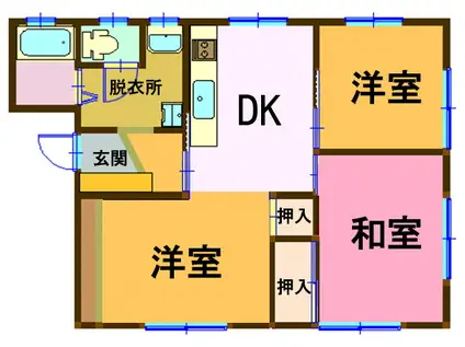 ウエストアヴェニューII(3DK/1階)の間取り写真