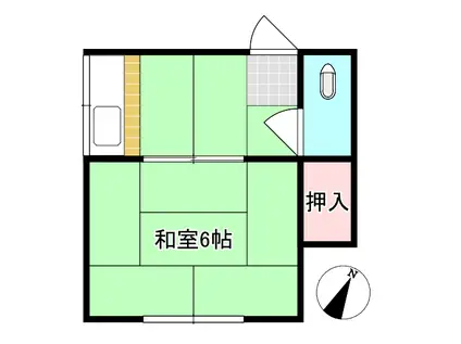 千早荘(1K/2階)の間取り写真