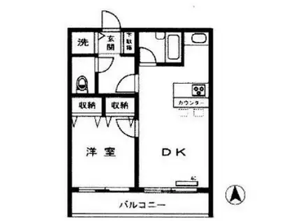 ルミネ三田(1LDK/3階)の間取り写真