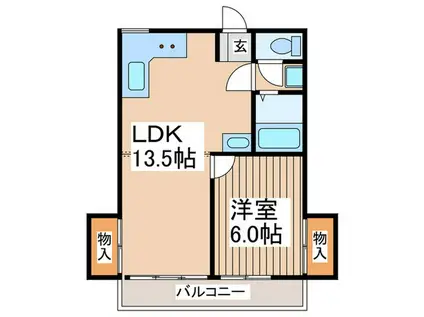 中山AIハイツ(1LDK/4階)の間取り写真
