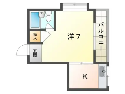萱島サンヴィアンテ(1K/1階)の間取り写真