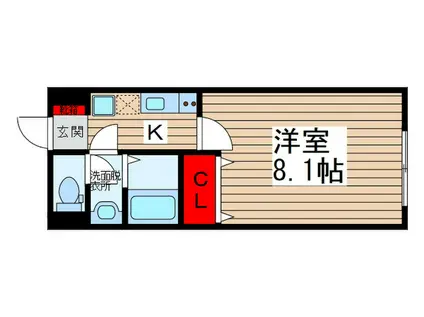 リガヤ北松戸(1K/2階)の間取り写真