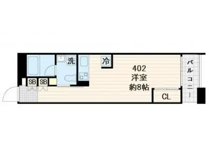 FULLEA世田谷III(ワンルーム/4階)の間取り写真