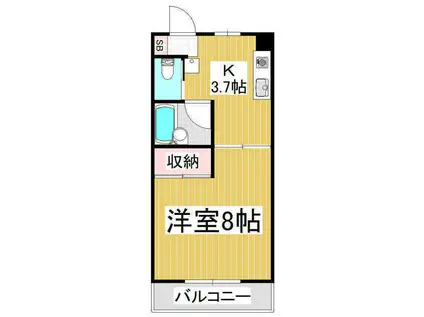 カルネ村井(1K/2階)の間取り写真