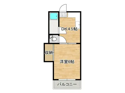 葵コーポ(1DK/2階)の間取り写真