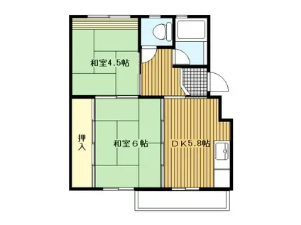 大和大塚戸(2DK/5階)の間取り写真