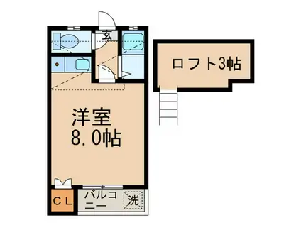 JAM B棟(ワンルーム/1階)の間取り写真