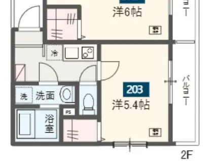 MELDIA八千代台北1丁目B号棟(1K/2階)の間取り写真