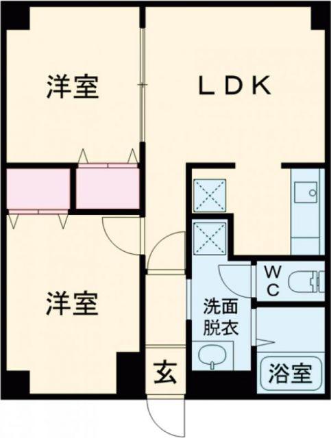 ピュアパレス花園(2LDK/3階)の間取り写真